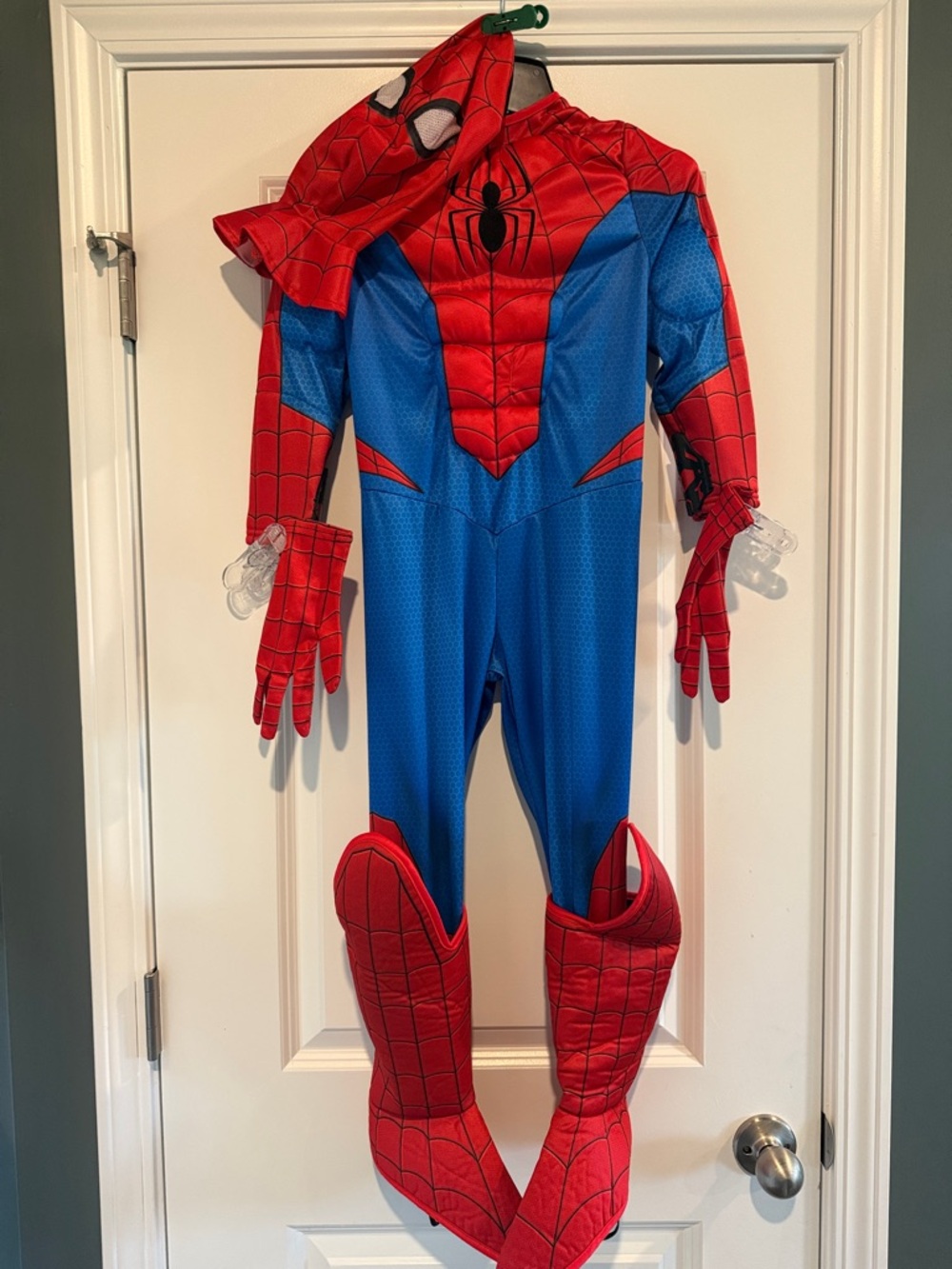 Kids Red and Blue Superhero Costume with Mask and Gloves